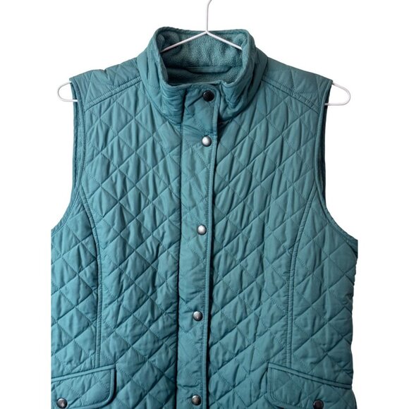 Talbots green diamond quilted vest size M - Picture 3 of 9